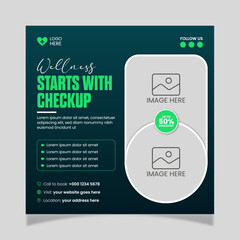 Fototapeta premium Medical and Health Care social media post template