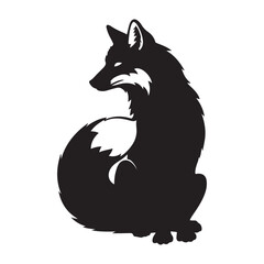 silhouette fox vector illustration