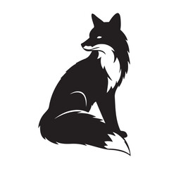silhouette fox vector illustration