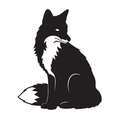 silhouette fox vector illustration