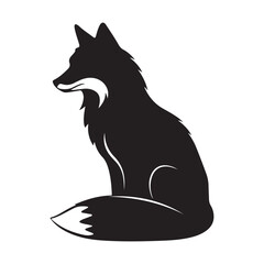 silhouette fox vector illustration