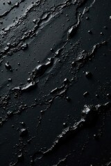 Fototapeta premium Polished black stone, subtle veining; smooth, matte finish, dark background texture, vein, close up