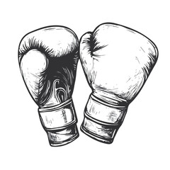 2D flat vector illustration of Boxing Gloves Doodle, isolated on a white background.