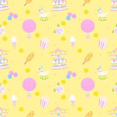 Pastel Carousel Seamless Pattern