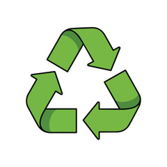Eco friendly recycling logo with green leaf