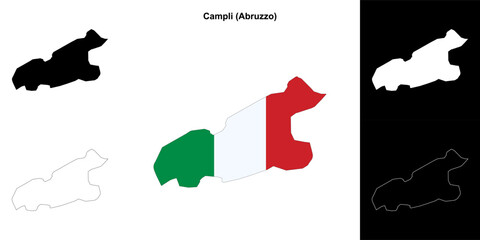 Campli (Abruzzo) outline map set