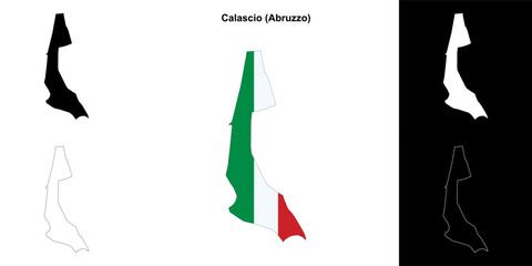 Calascio (Abruzzo) outline map set