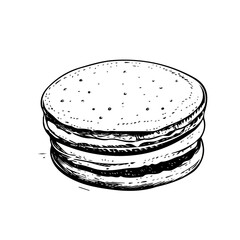 Alfajores Doodle vector 2D flat illustration, isolated on a white background.