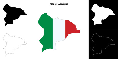 Casoli (Abruzzo) outline map set
