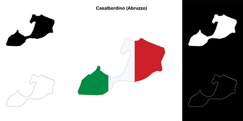 Casalbordino (Abruzzo) outline map set