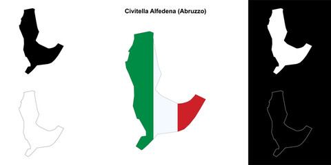 Civitella Alfedena (Abruzzo) outline map set