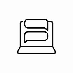 laptop messaging icon sign vector