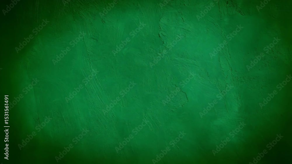 Poster abstract green background with dark vignetting and brushstroke texture for graphic design and presen