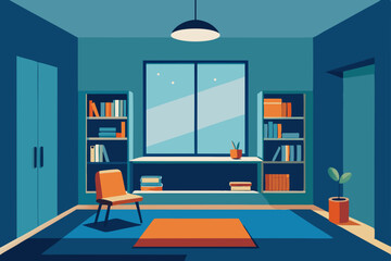 interior of a room with a window