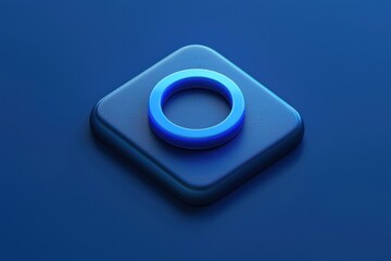 Modern minimalistic app icon featuring a sleek 3D design in vivid blue tones