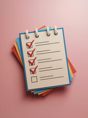 Spiral Notebook with Checklist &ndash; Flat Style Task Planner