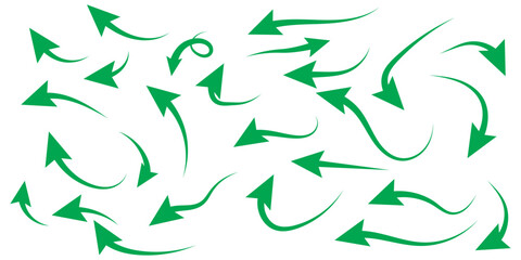 Hand drawn vector arrows doodle set on white background. design element vector illustration.