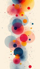 Abstract art with overlapping colorful circles and textured details