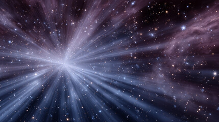 Obraz premium Deep space-inspired abstract background with stars, cosmic dust, and radiant light beams.
