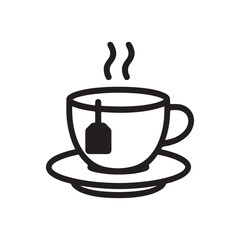 Minimalist coffee mug icon line art for coffee shop design