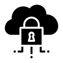 Cloud Security Vector Glyph Icon Design
