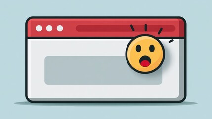 Fototapeta premium Browser Window Hijacked by Fake Alert With Alarm Emoji Indicating Potential Security Threat or Malware Issue