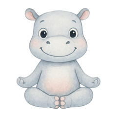 Naklejka premium PNG Adorable cartoon hippo illustration.