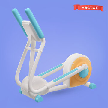 Elliptical trainer 3d render vector icon