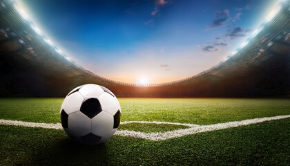 soccer ball on the field of stadium