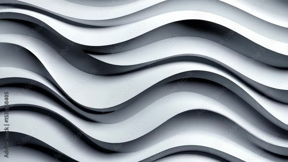 Poster elegant abstract smooth curves pattern in neutral gray and white tones create fluid motion and depth