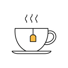 Minimalist thin line coffee cup icon for branding