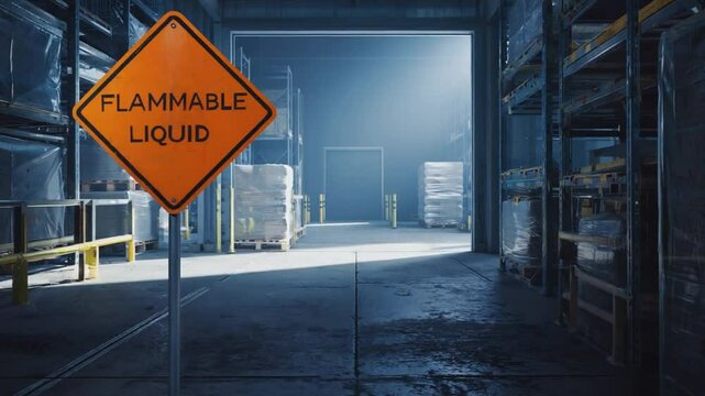 Flammable liquid sign.