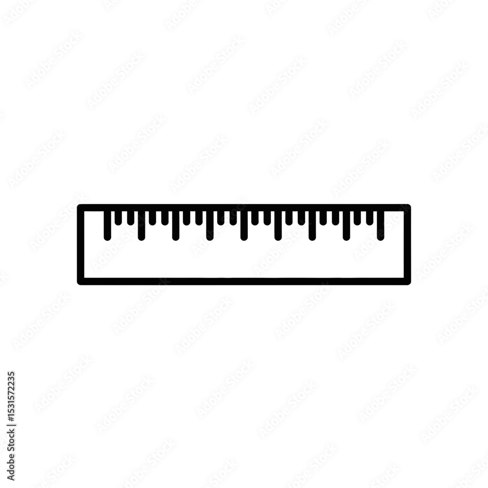 Poster ruler icon minimalistic line art on plain background