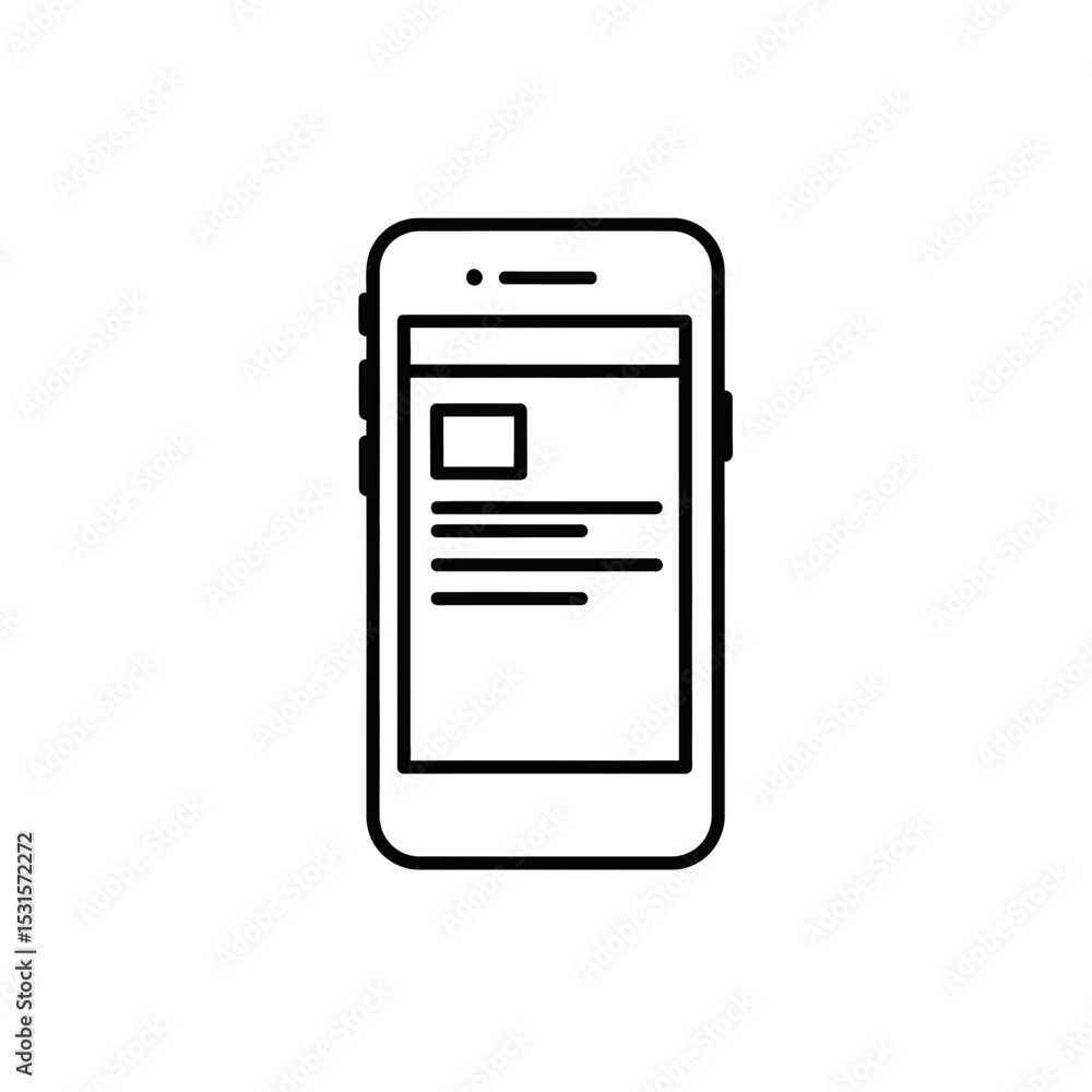 Aufkleber mobile app design template on smartphone display