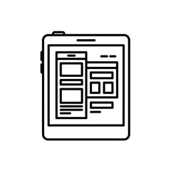 Mobile App Design Mockup on Tablet Screen in Minimal Style  