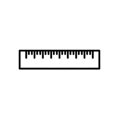 Ruler Icon Minimalistic Line Art on Plain Background  