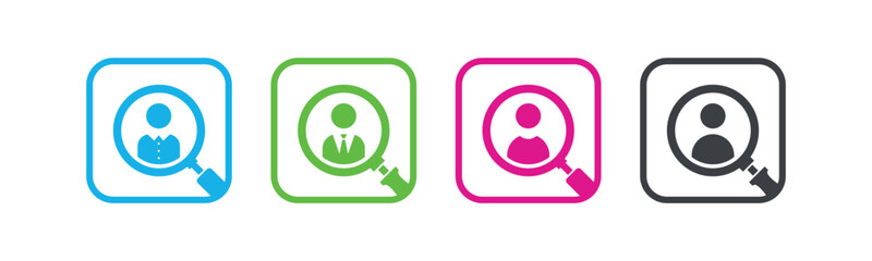 Hiring icon set illustration. Human resources sign and symbol. Profile Searching and Recruitment vector