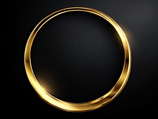Gold circle frame on dark background (2)