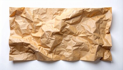 Obraz premium Crumpled Kraft Paper Sheet for Branding Mockup