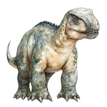 Mastodonsaurus, watercolor clipart vector, isolated on a white background.