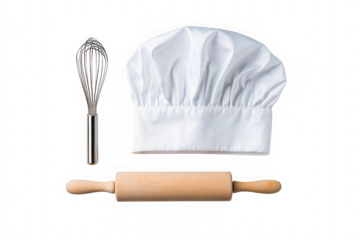Chef Hat, Whisk, Rolling Pin