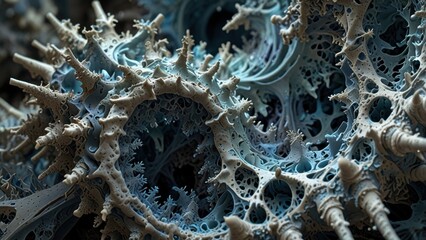 Macro of Fractal-Folded Desiccated Cell Membrane Science Texture