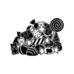 Halloween candy assortment vector icon