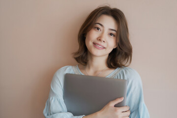 ノートパソコンを持った女性 Generative AI