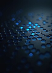 Minimalist hexagonal matte pattern with subtle blue energy glow