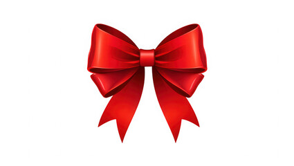 Fototapeta premium Elegant Red Ribbon Bow Perfect for Gift Wrapping, Decorations, and Design Projects