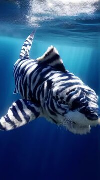 zebra shark in water