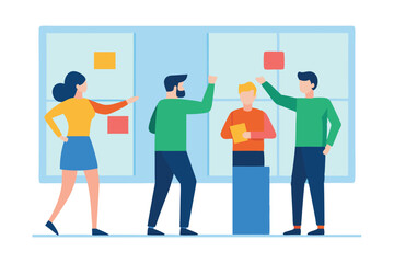 Team collaboration agile project management brainstorming session