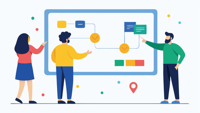 Team collaboration workflow planning process diagram