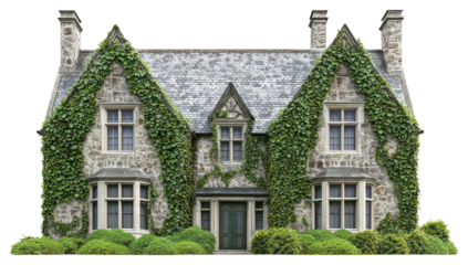 PNG Old English stone mansion ivy architecture building.